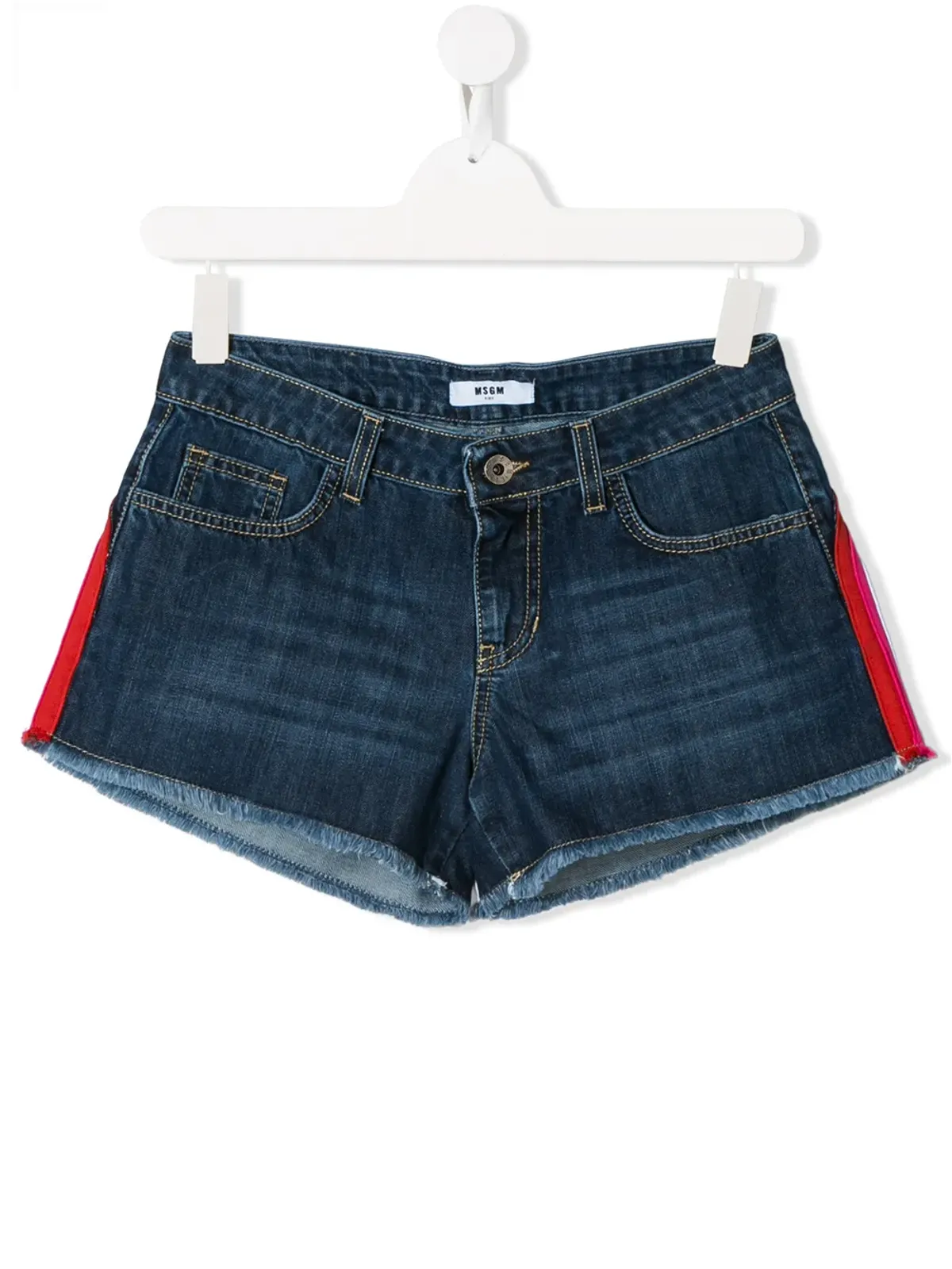 MSGM Kids ティーン ロゴストライプ デニムショーツ - ブルー - 画像1