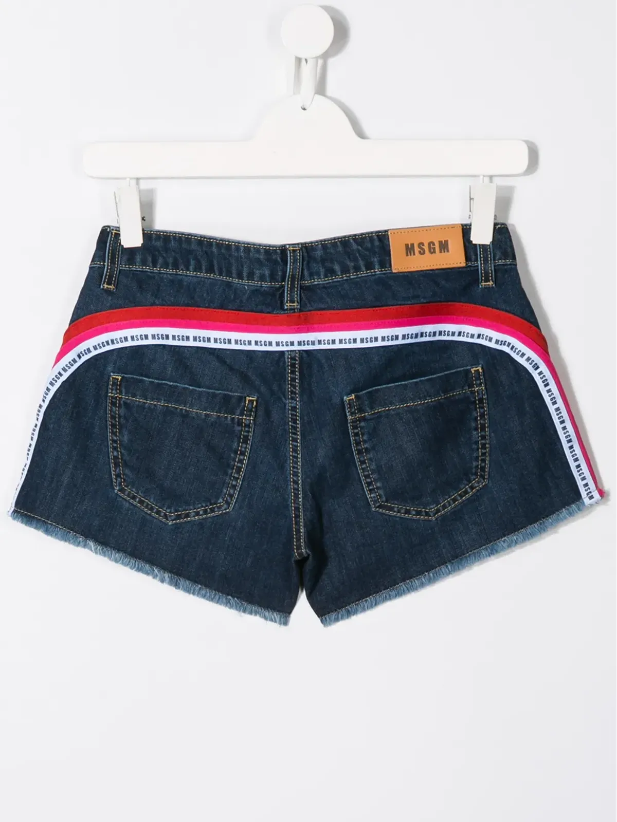 MSGM Kids ティーン ロゴストライプ デニムショーツ - ブルー - 画像2