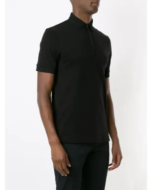 Armani Exchange トーンロゴ入りスリムフィットポロシャツ - ブラック - サムネイル3