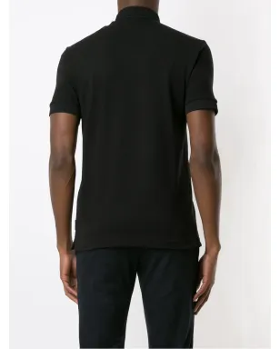 Armani Exchange トーンロゴ入りスリムフィットポロシャツ - ブラック - サムネイル4