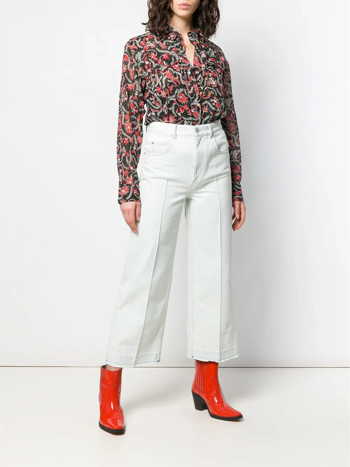 MARANT ÉTOILE ハイウェスト・クロップドジーンズ - 画像2