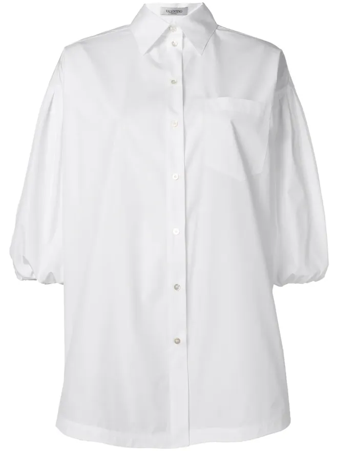 Valentino Garavani Valentino Garavani パフスリーブポプリンシャツ - Whiteの商品画像