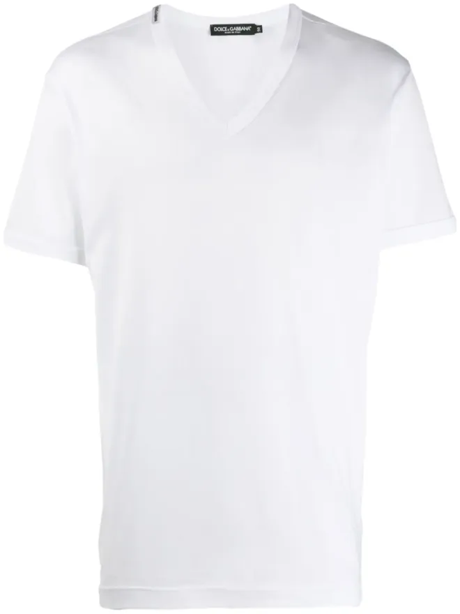 Dolce & Gabbana Dolce & Gabbana Vネック コットン Tシャツ - ホワイトの商品画像