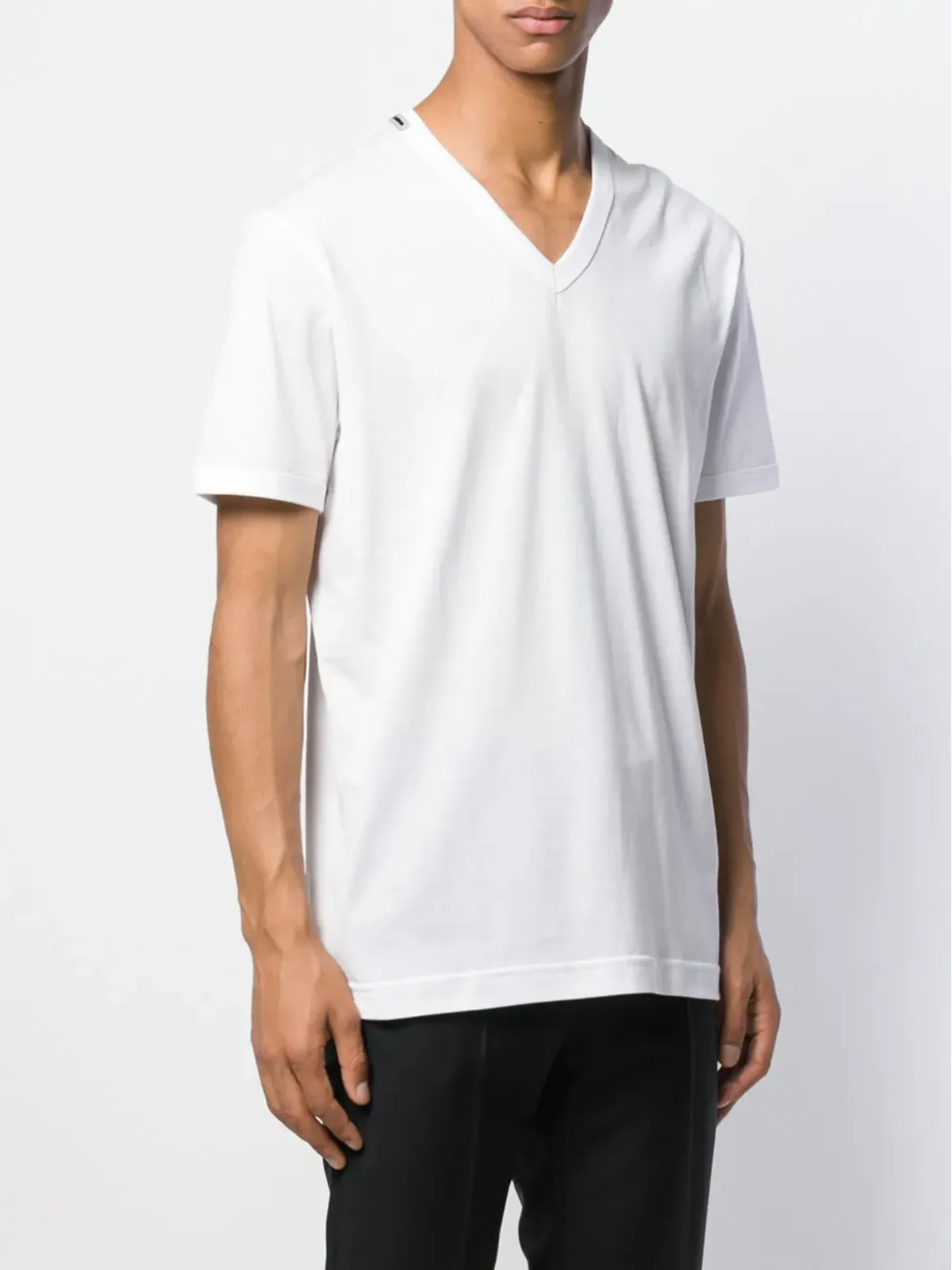 Dolce & Gabbana Vネック コットン Tシャツ - ホワイト - 画像3