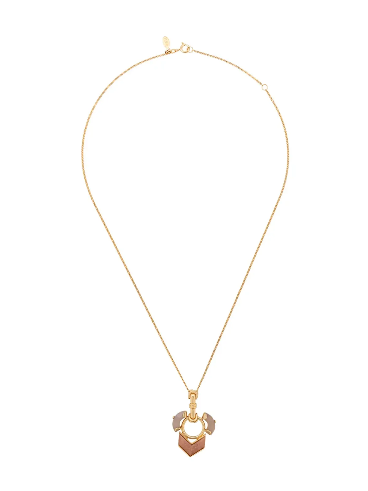Wouters & Hendrix サンストーンとグレーアゲートのネックレス - Gold - 画像1