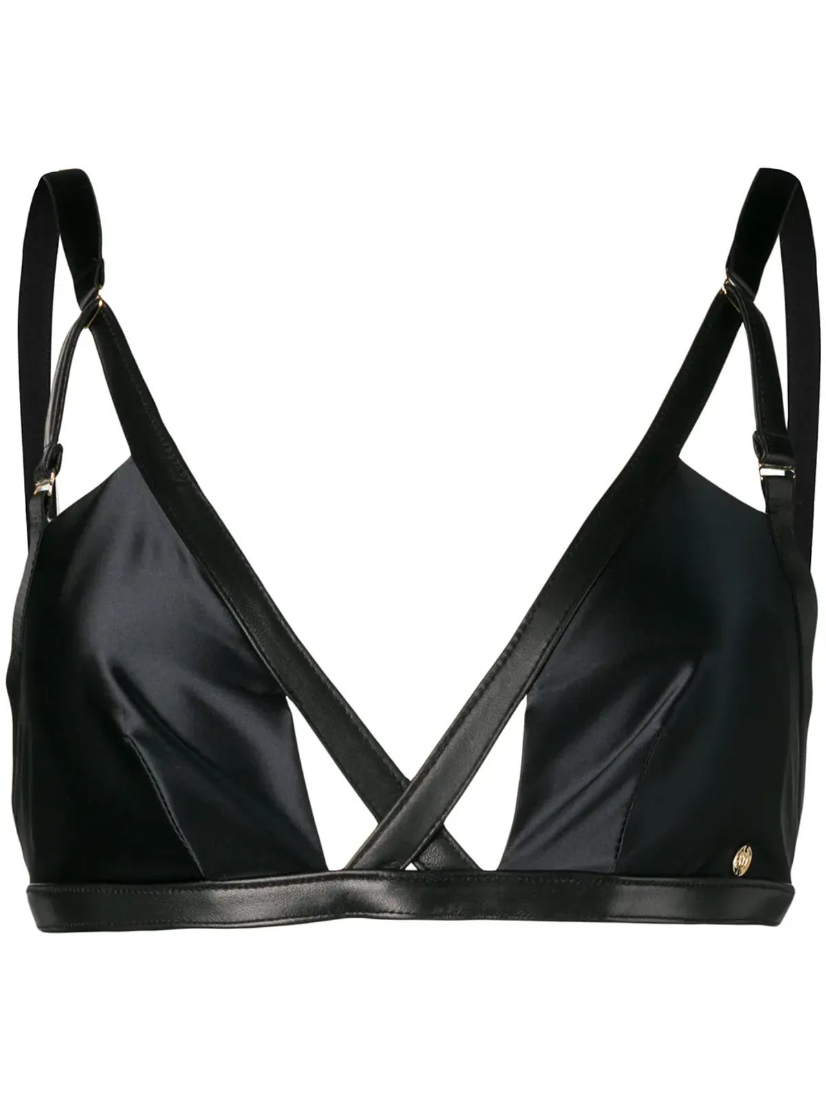 Something Wicked Jade satin bra - Black - 画像1