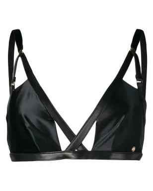 Something Wicked Jade satin bra - Black - サムネイル1