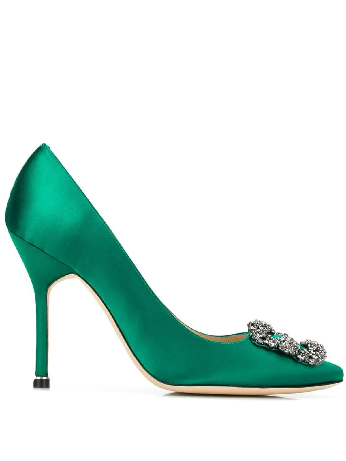 Manolo Blahnik ハンギシ サテンパンプス - グリーン - 画像1