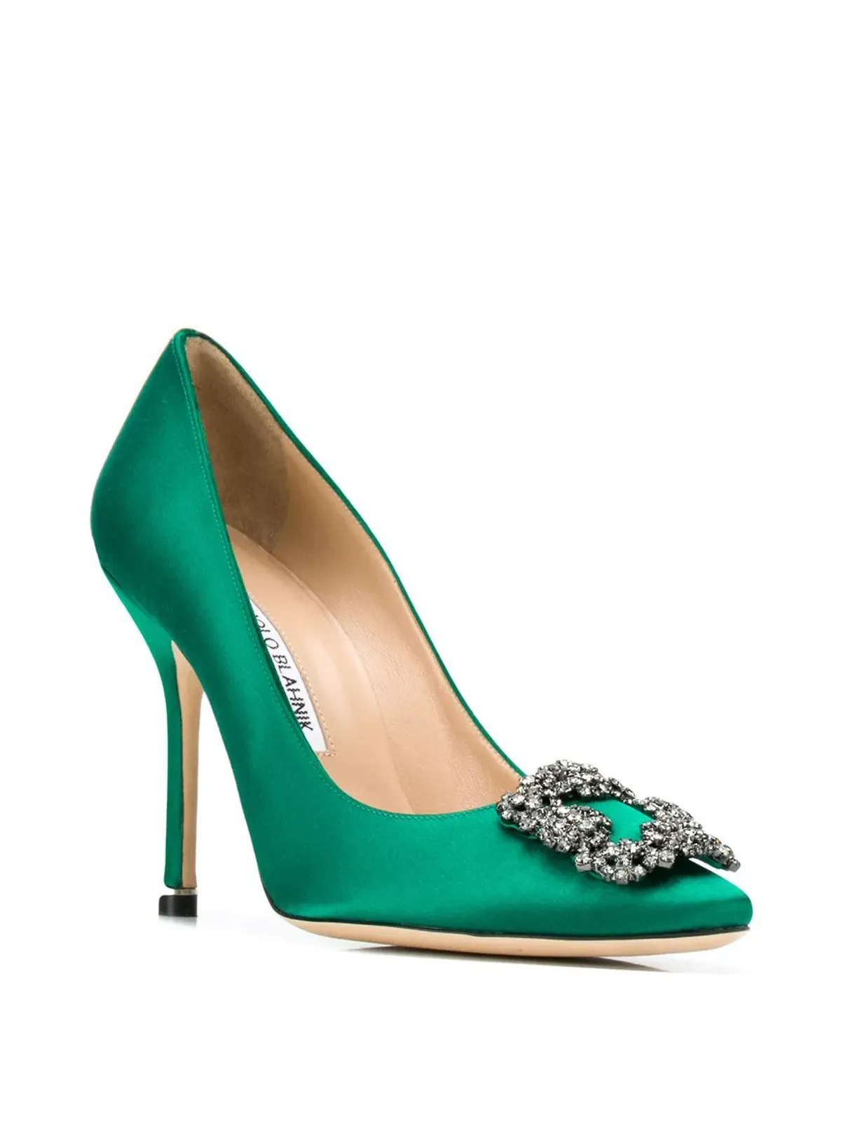 Manolo Blahnik ハンギシ サテンパンプス - グリーン - 画像2