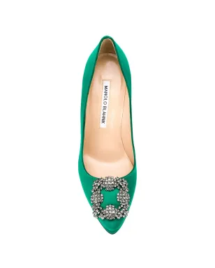 Manolo Blahnik ハンギシ サテンパンプス - グリーン - サムネイル4