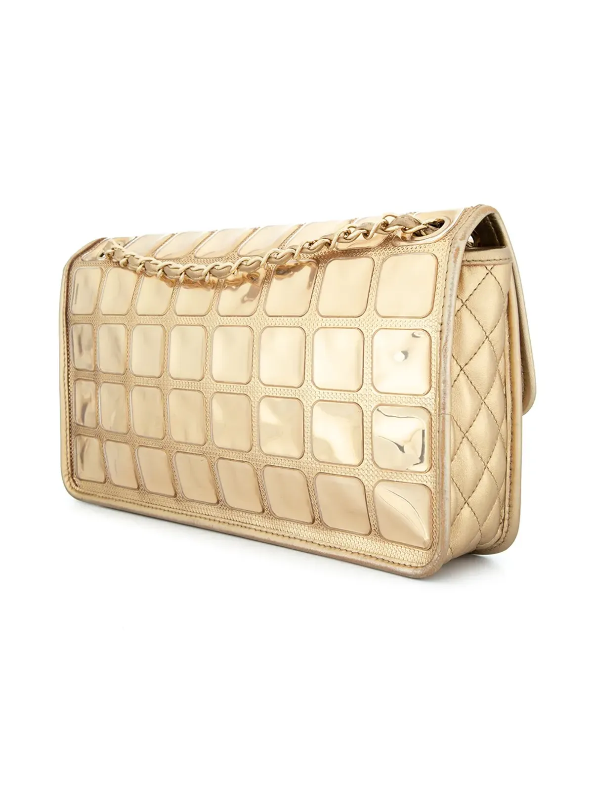 CHANEL ビンテージ Ice Cube CC ロゴ チェーンショルダーバッグ - ゴールド - 画像3