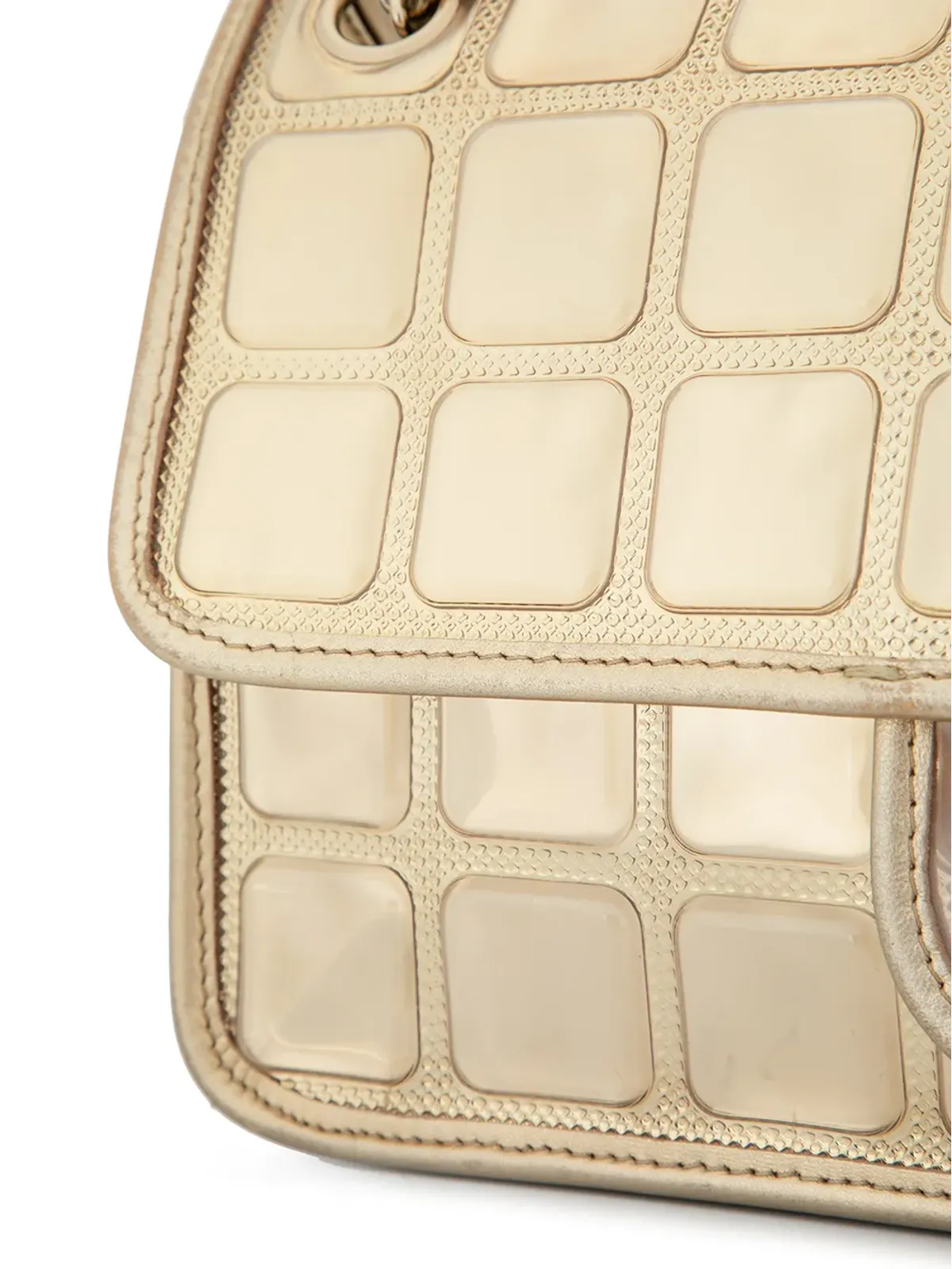 CHANEL ビンテージ Ice Cube CC ロゴ チェーンショルダーバッグ - ゴールド - 画像4