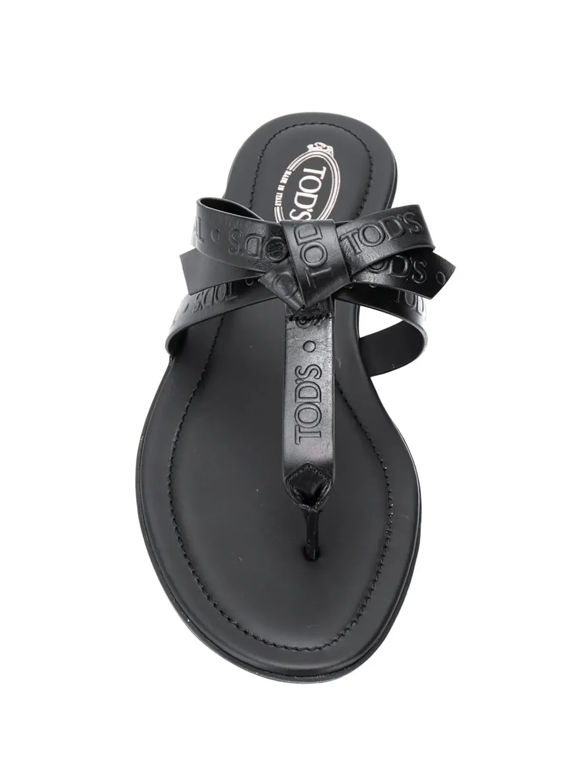 Tod's エンボスロゴ フラットサンダル - ブラック - 画像4