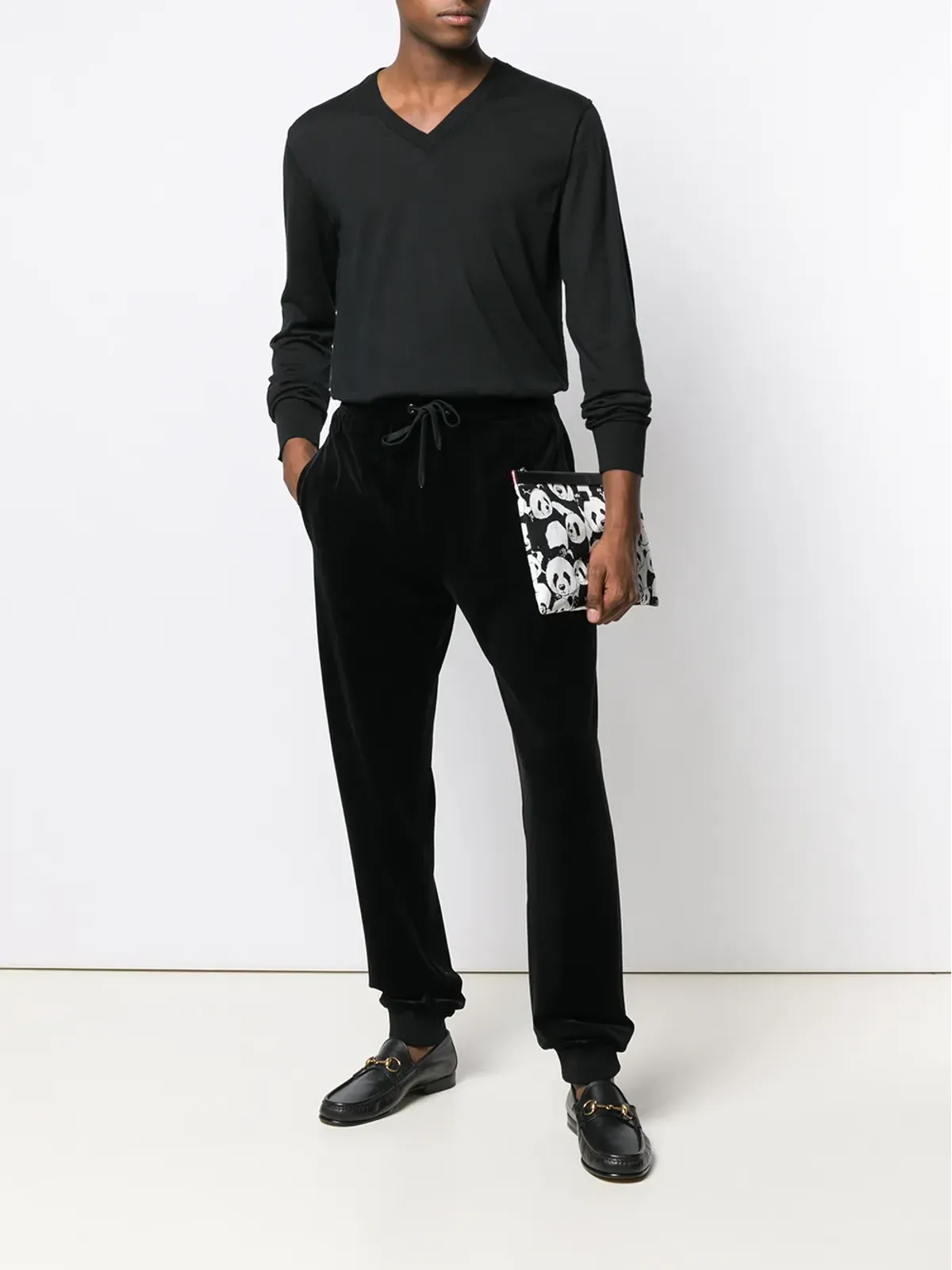Dolce & Gabbana Vネック編みニットジャンパー - ブラック - 画像2