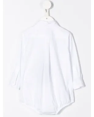 Dolce & Gabbana Kids ポプリンシャツボディスーツ - White - サムネイル2
