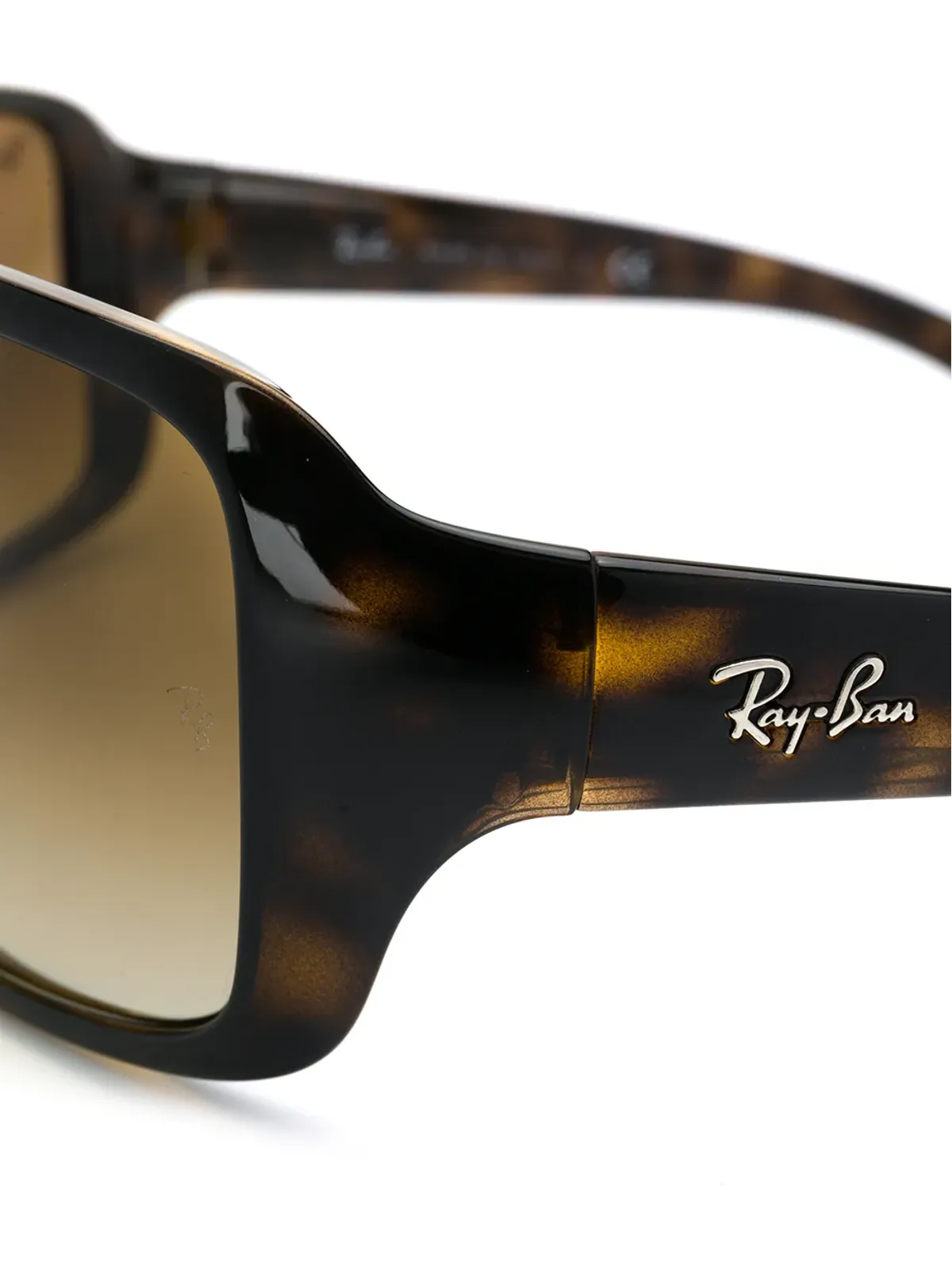 Ray-Ban べっこう柄の幅広フレームサングラス - ブラウン - 画像3