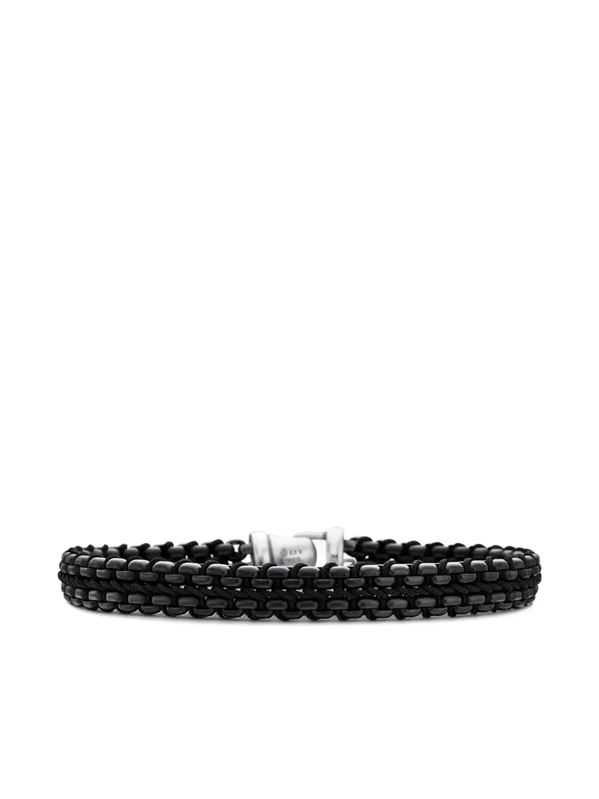 David Yurman sterling silver Woven Box Chain bracelet - Black - 画像1