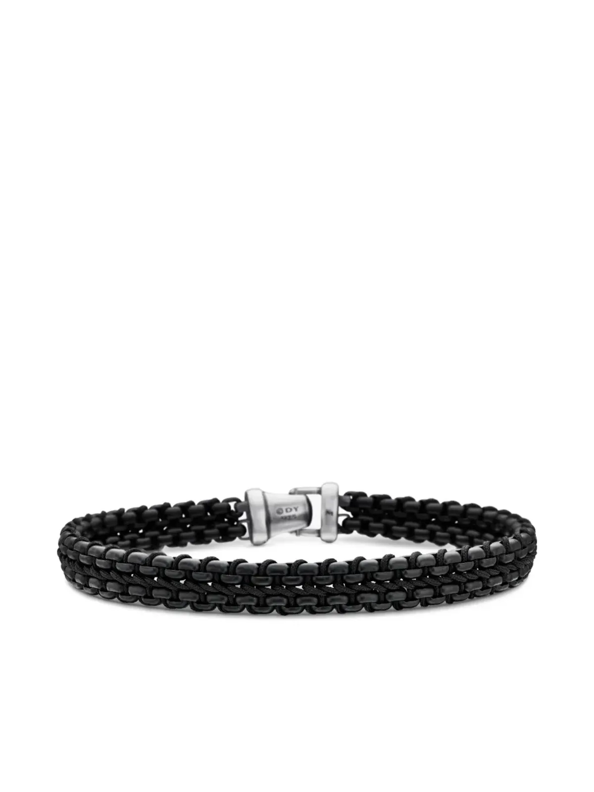David Yurman sterling silver Woven Box Chain bracelet - Black - 画像5