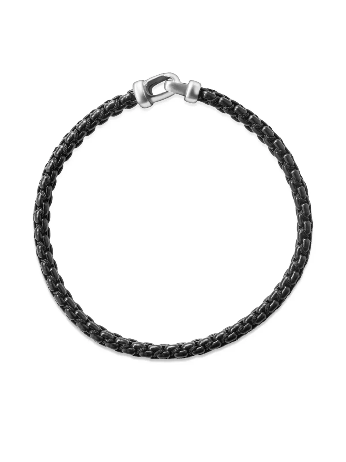 David Yurman sterling silver Woven Box Chain bracelet - Black - 画像4