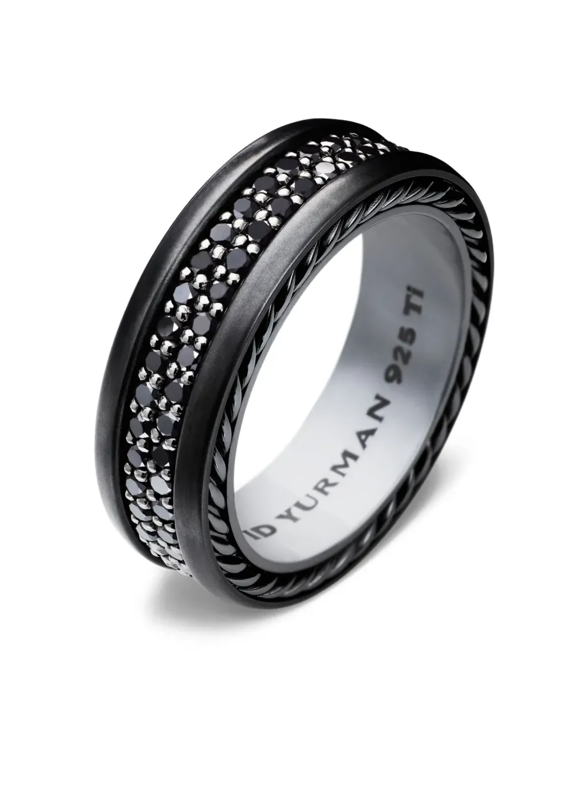 David Yurman ストリームライン ツーロウ ダイヤモンド バンド リング - 画像4