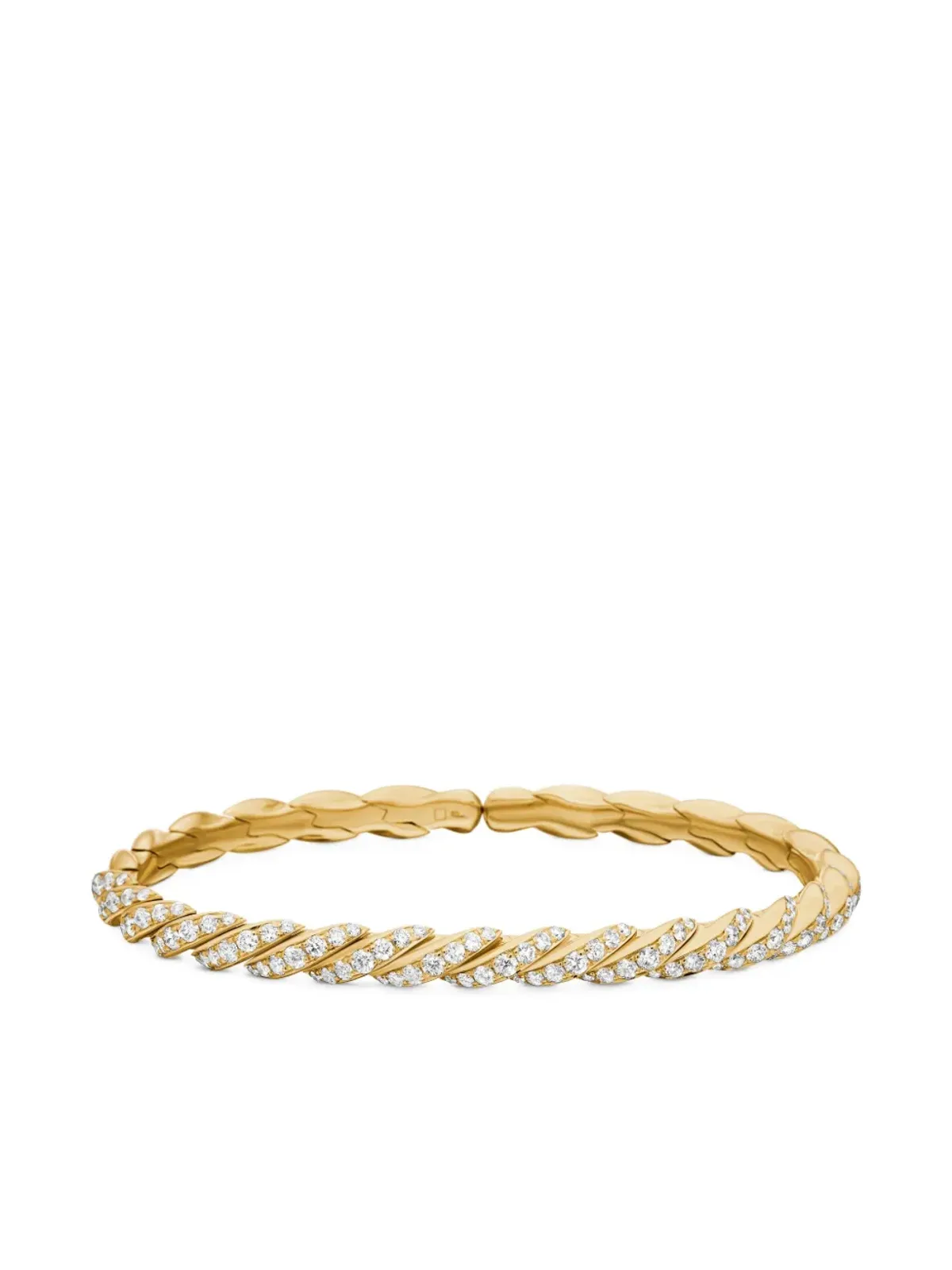 David Yurman 18K イエローゴールド スカルプテッド・ケーブル・フレックス ブレスレット - 画像4