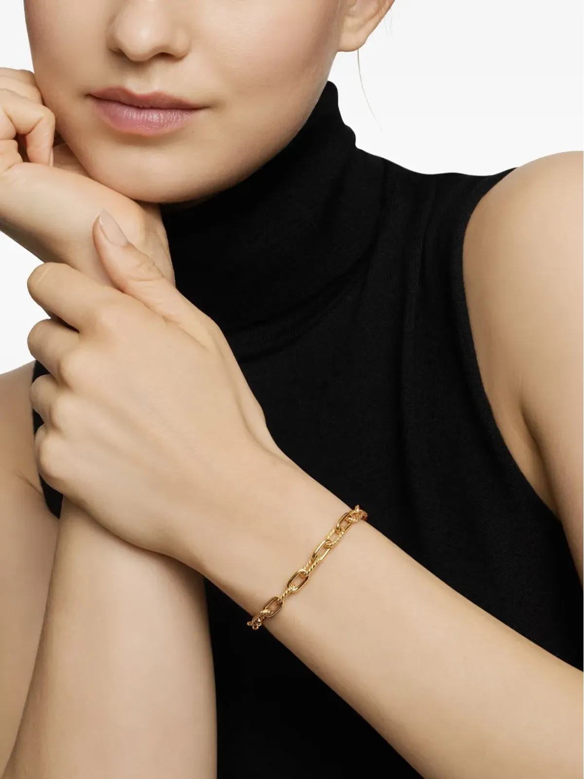 David Yurman 18ktイエローゴールド DY Madisonチェーンブレスレット - 画像2
