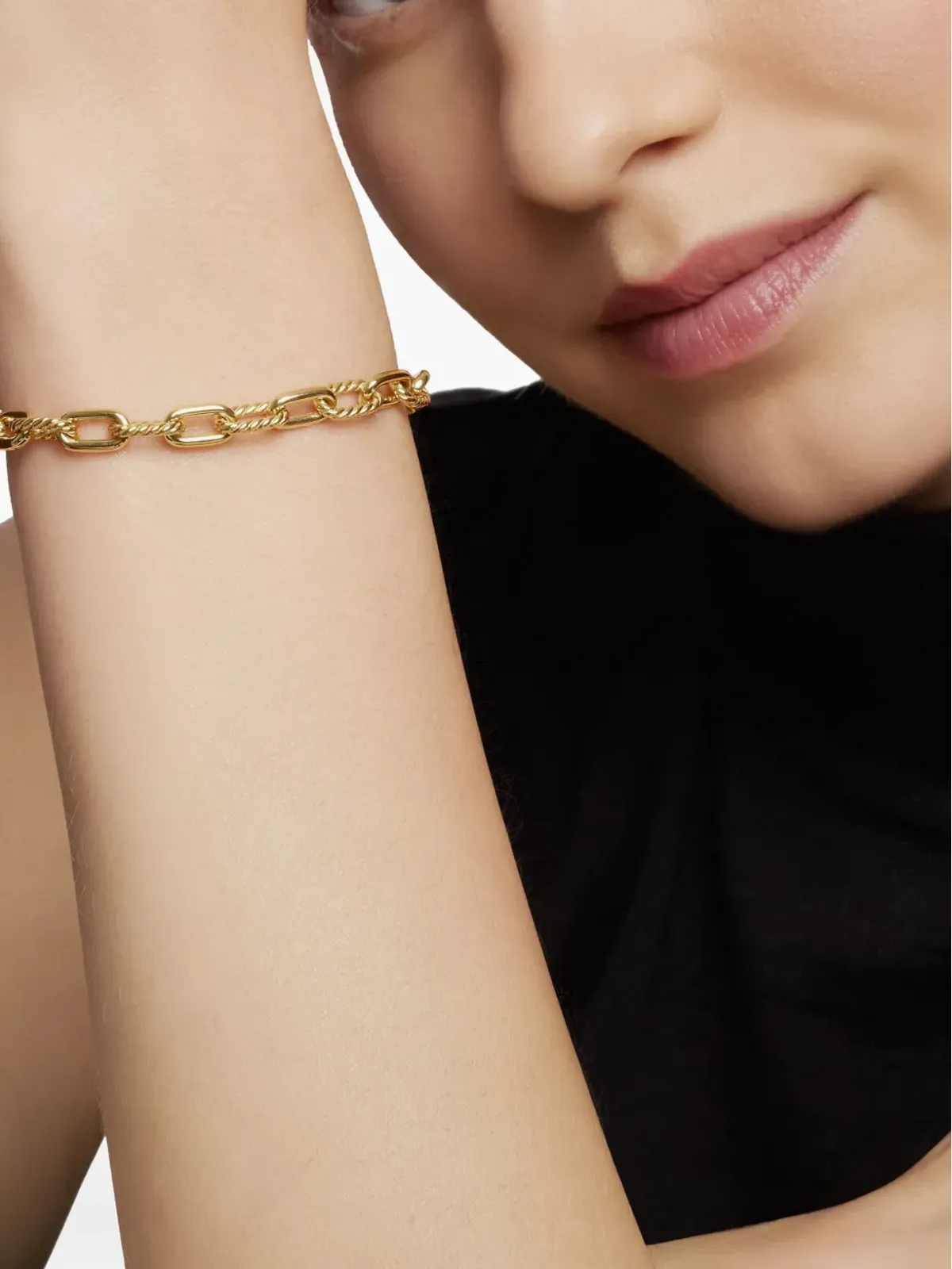 David Yurman 18ktイエローゴールド DY Madisonチェーンブレスレット - 画像3