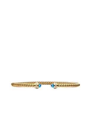 David Yurman 18Kイエローゴールド ケーブルスパイラ トパーズとダイヤモンド ブレスレット - サムネイル1