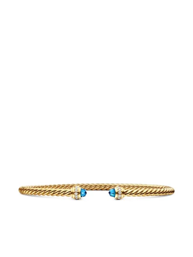 David Yurman David Yurman 18Kイエローゴールド ケーブルスパイラ トパーズとダイヤモンド ブレスレットの商品画像