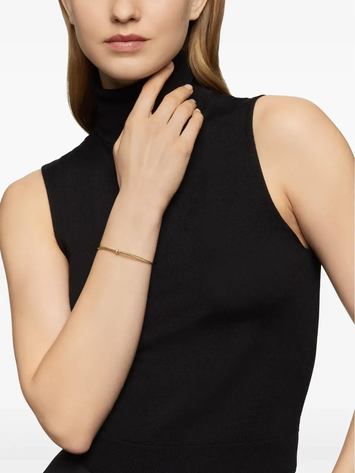 David Yurman 18kt イエローゴールド クラシック ケーブルスパラステーション ダイヤモンド ブレスレット - 画像2