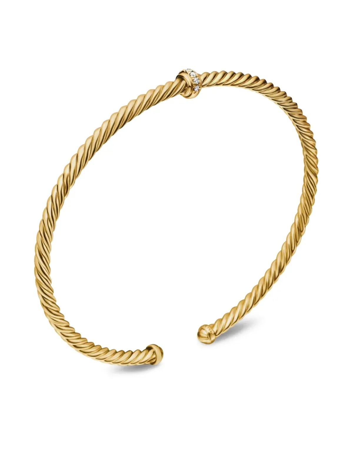 David Yurman 18kt イエローゴールド クラシック ケーブルスパラステーション ダイヤモンド ブレスレット - 画像4