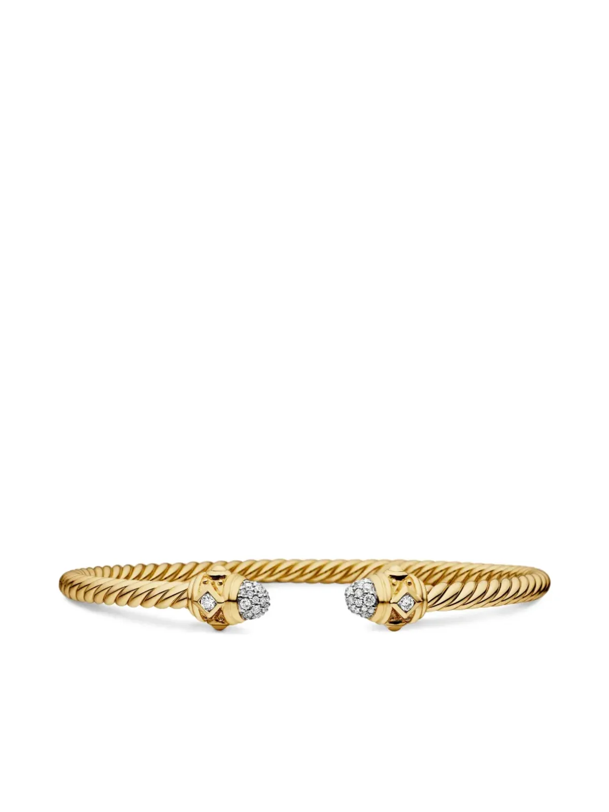 David Yurman 18kt yellow gold Renaissance Cablespira diamond bracelet - 画像1