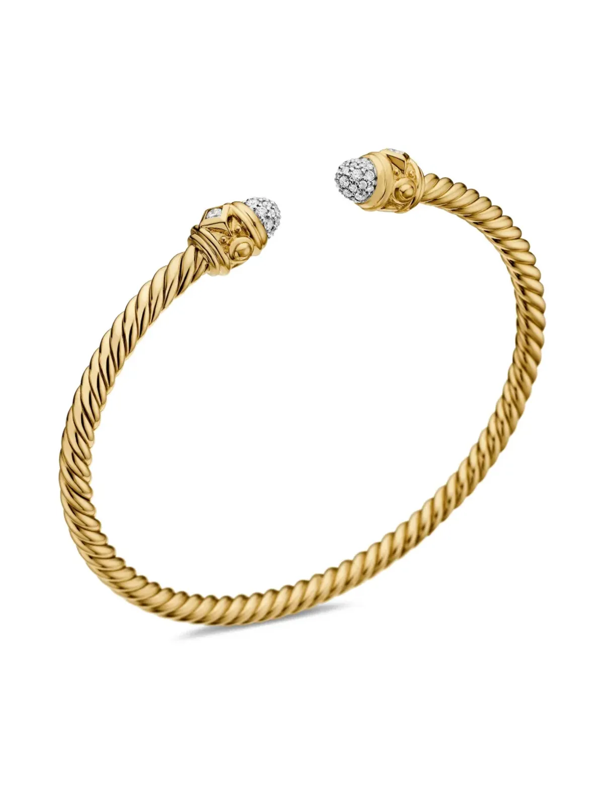 David Yurman 18kt yellow gold Renaissance Cablespira diamond bracelet - 画像5