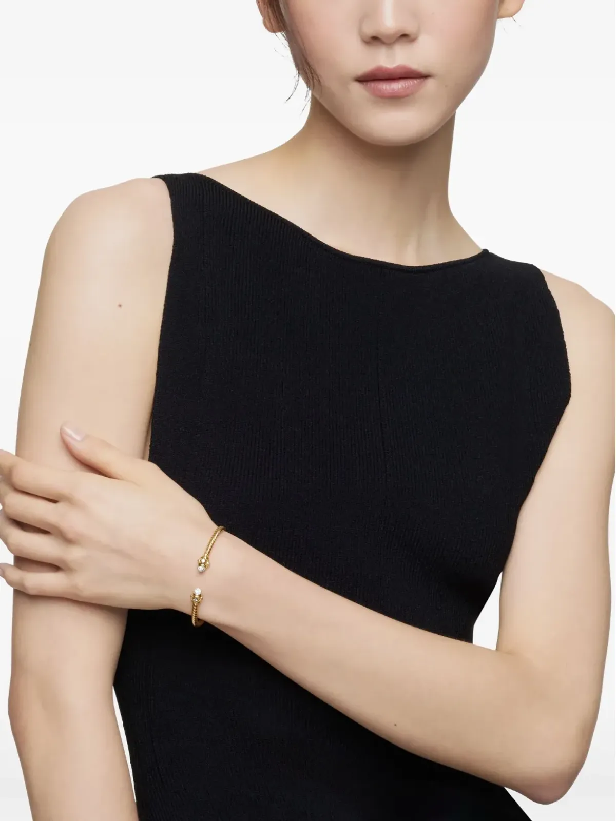David Yurman 18kt yellow gold Renaissance Cablespira diamond bracelet - 画像2