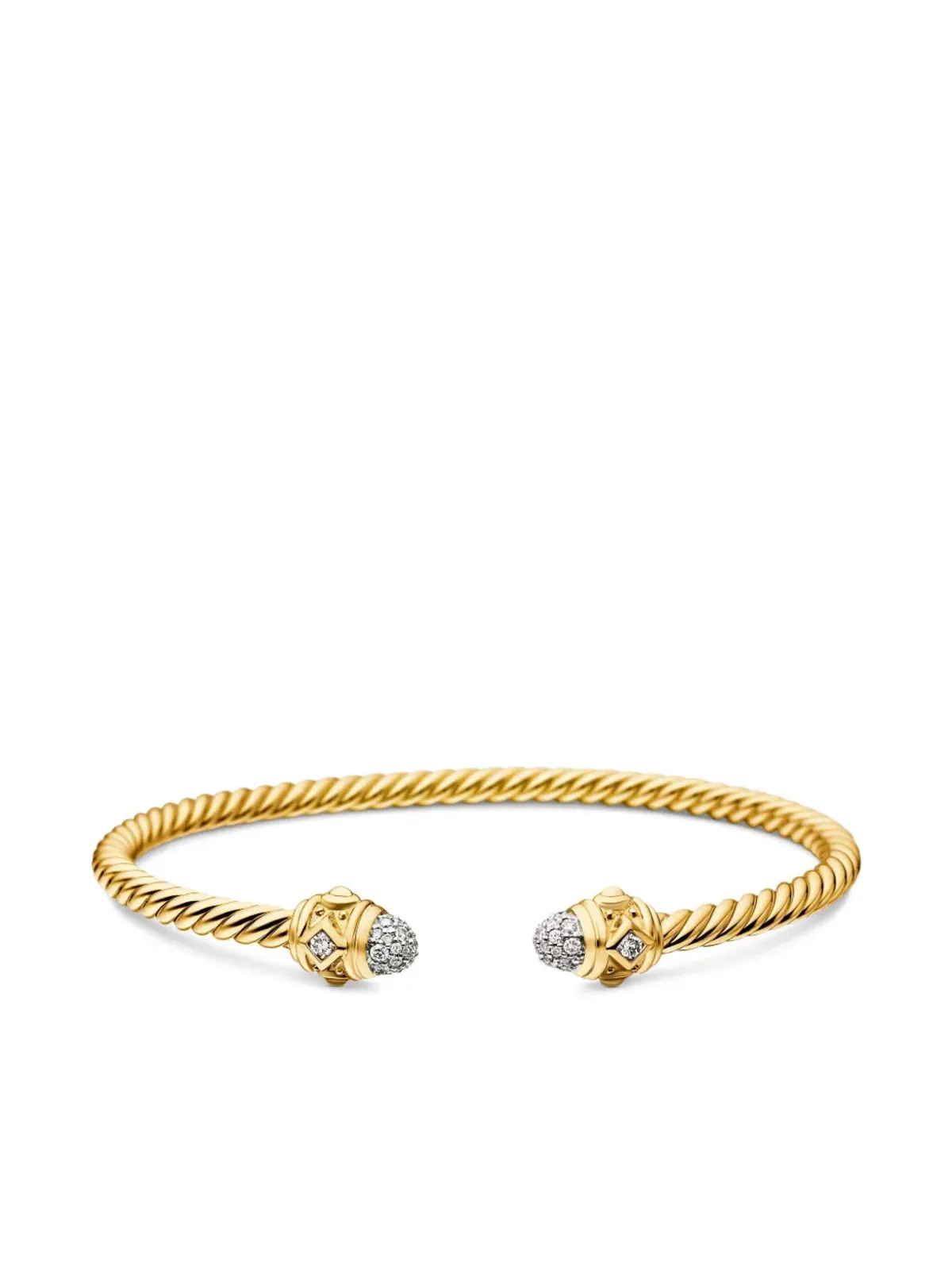 David Yurman 18kt yellow gold Renaissance Cablespira diamond bracelet - 画像4