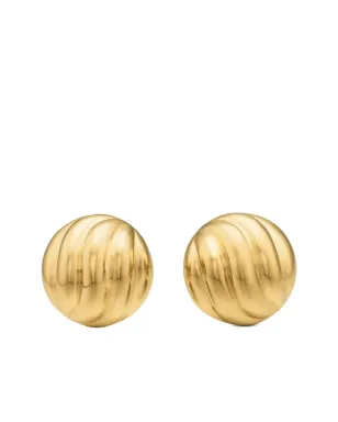 David Yurman ダビッド ユルマン 18ktイエローゴールド スカルプテッド・ケーブル スタッドピアス - サムネイル1