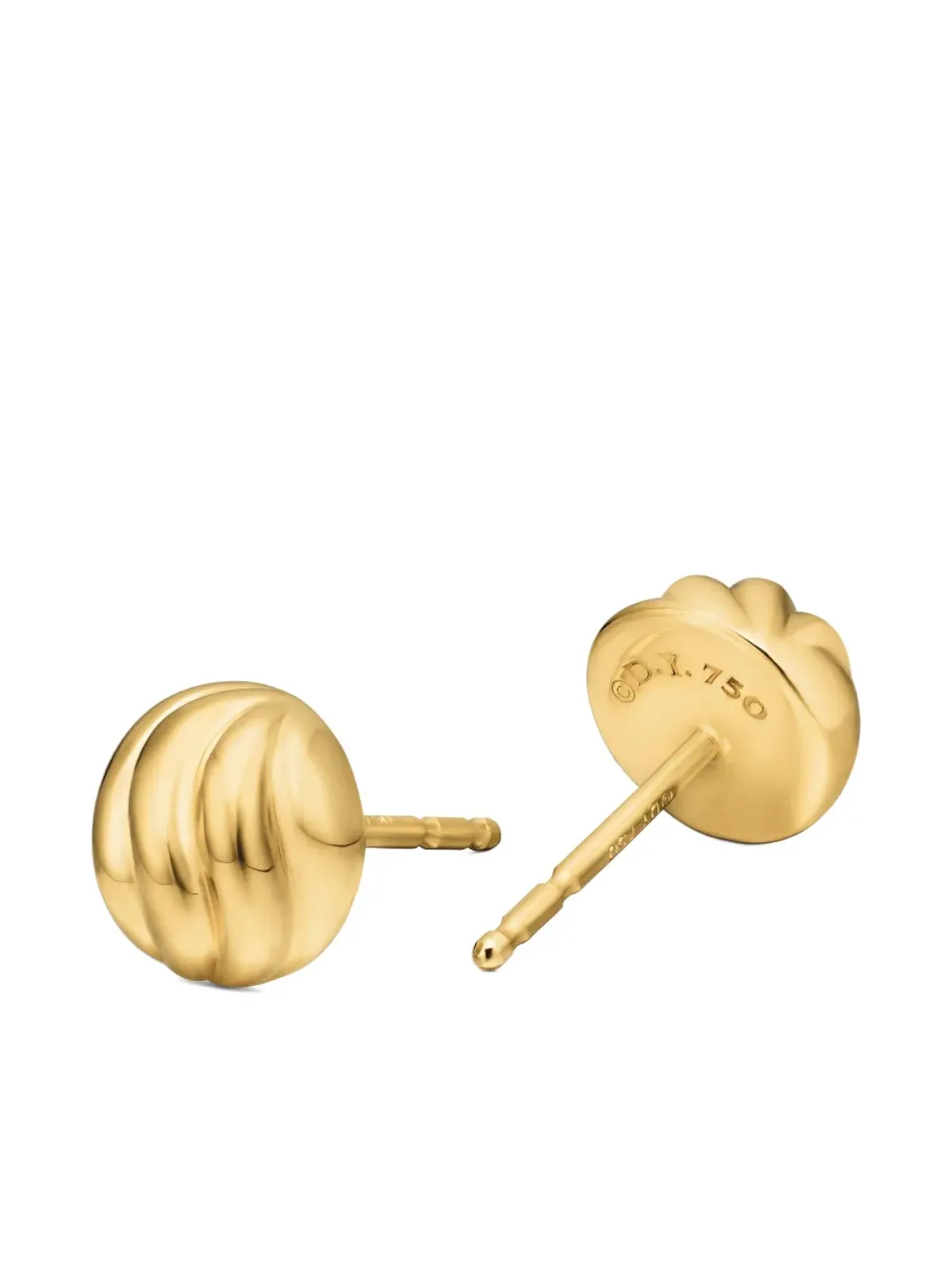 David Yurman ダビッド ユルマン 18ktイエローゴールド スカルプテッド・ケーブル スタッドピアス - 画像4