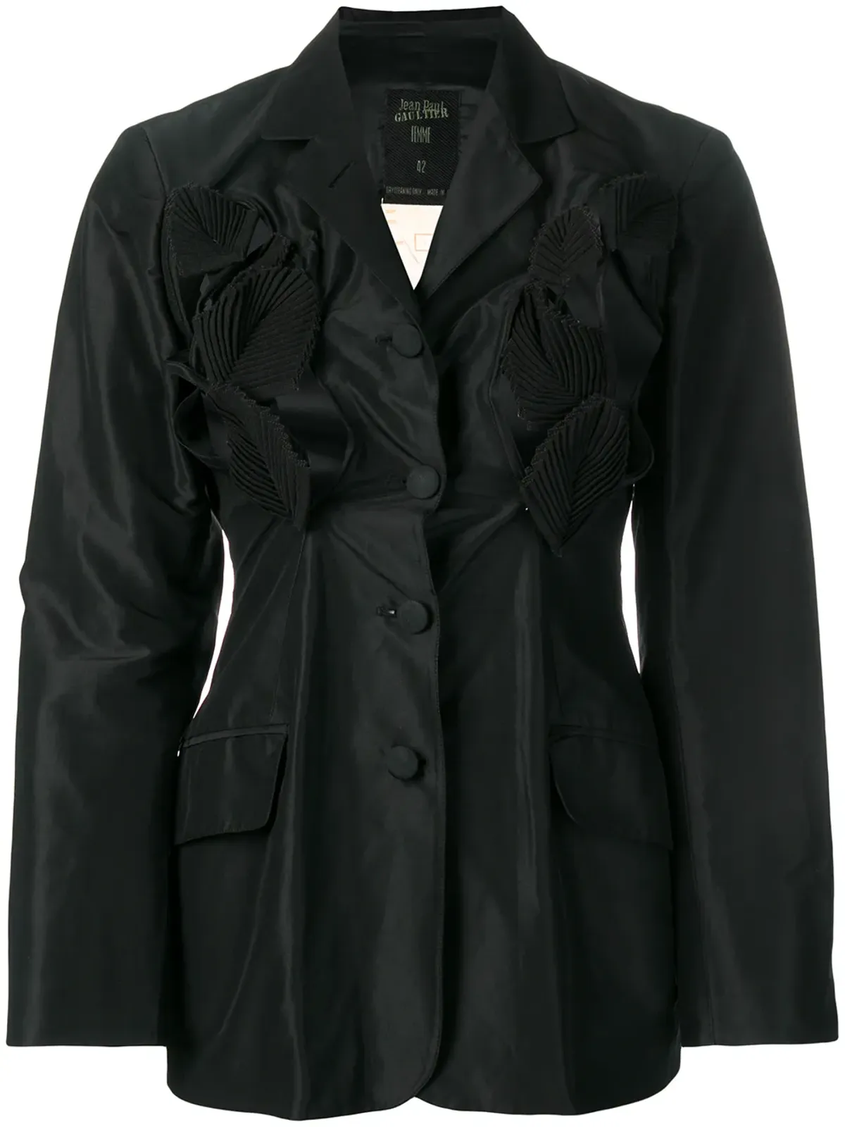 Jean Paul Gaultier Pre-Owned 1991 葉のアップリケ ジャケット - ブラック - 画像1