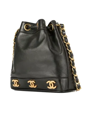 CHANEL ビンテージ CCロゴチェーン ドローストリング バケットバッグ - サムネイル3