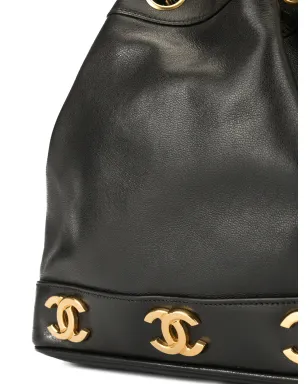 CHANEL ビンテージ CCロゴチェーン ドローストリング バケットバッグ - サムネイル4
