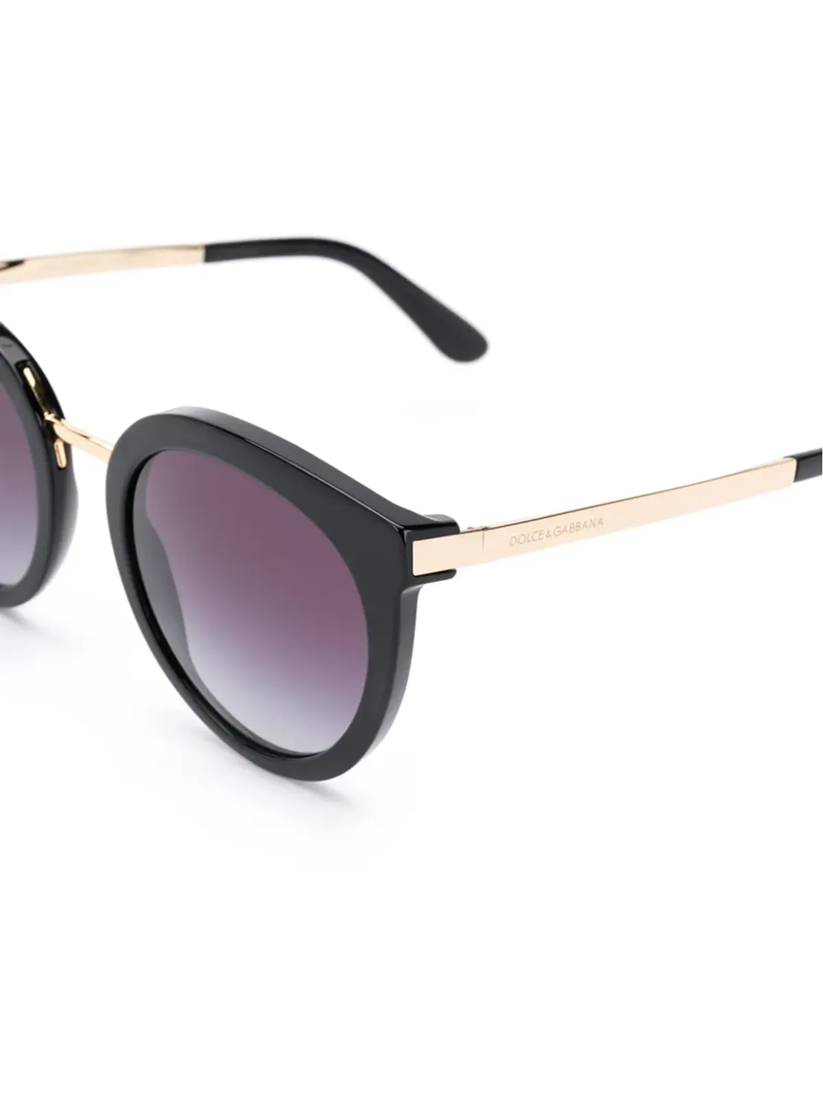 Dolce & Gabbana Eyewear ラウンドフレーム サングラス - ブラック - 画像3