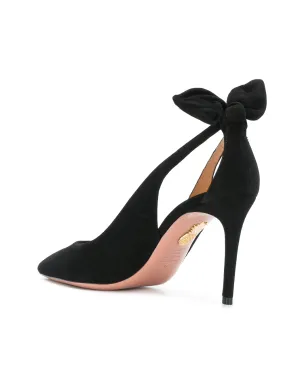 Aquazzura ボウ付きスエードパンプス（ブラック） - サムネイル5