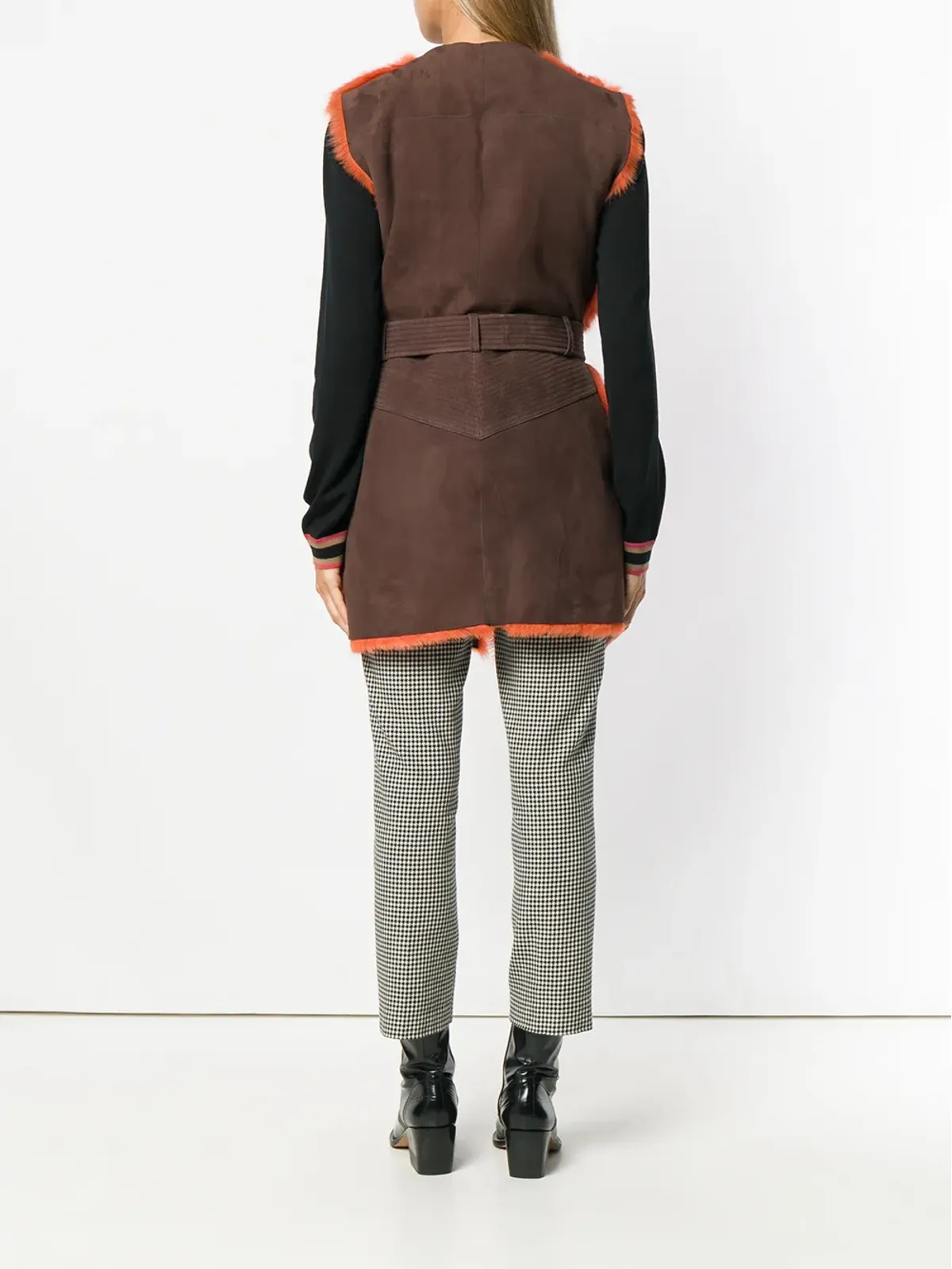 Alberta Ferretti ノースリーブ ベルト付きジレ - 画像4