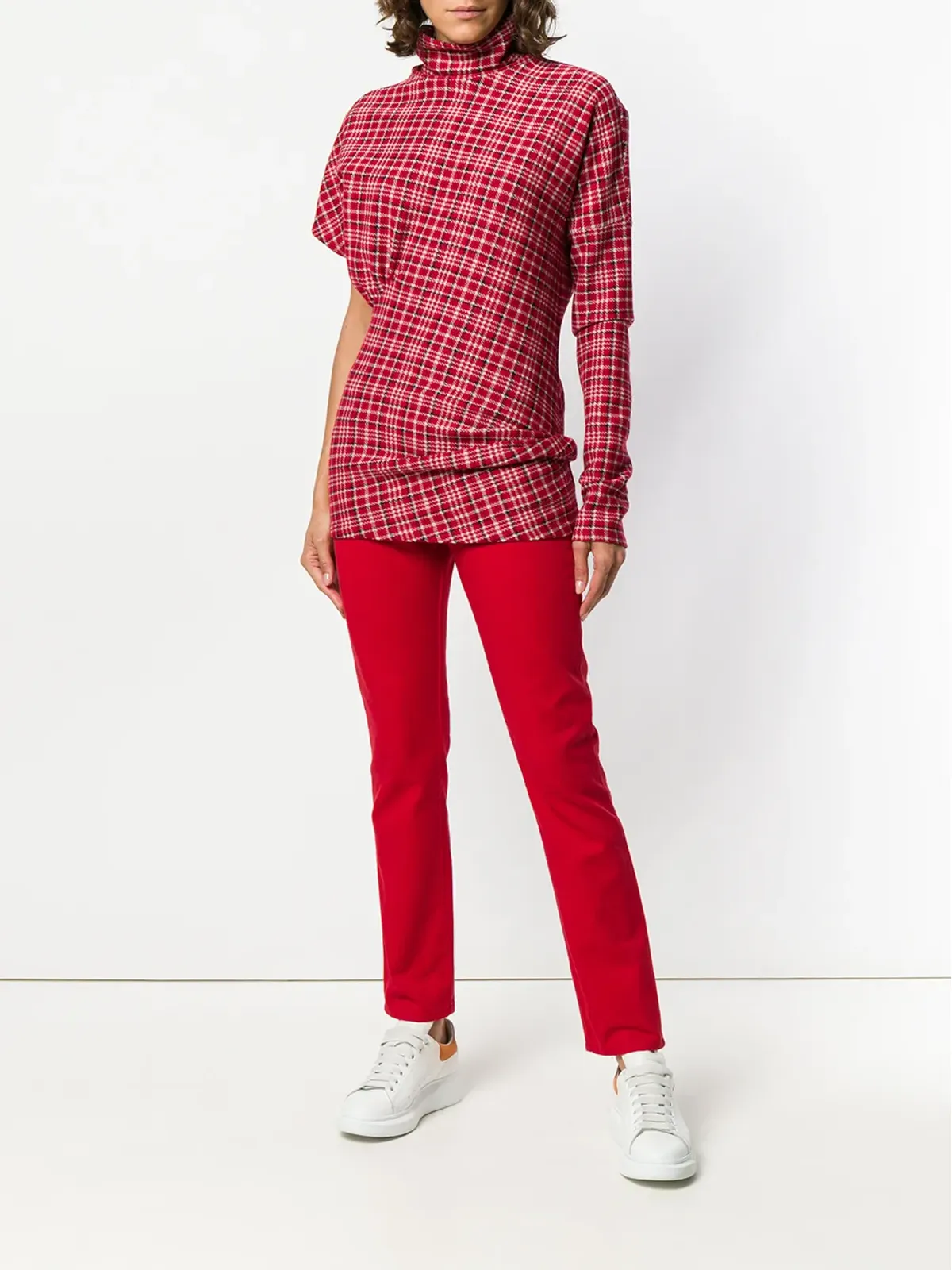 MSGM ロゴプリント スリムフィット ジーンズ - レッド - 画像2