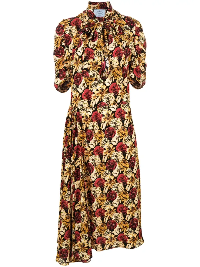 Prada Prada プリント柄シルクのルーズドレスの商品画像