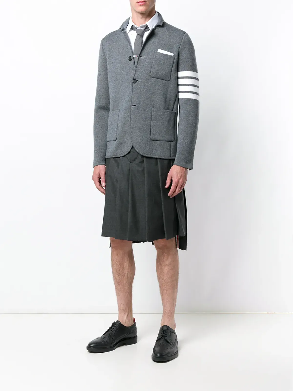 Thom Browne クラシックライスプリーツスカート グレー - 画像2