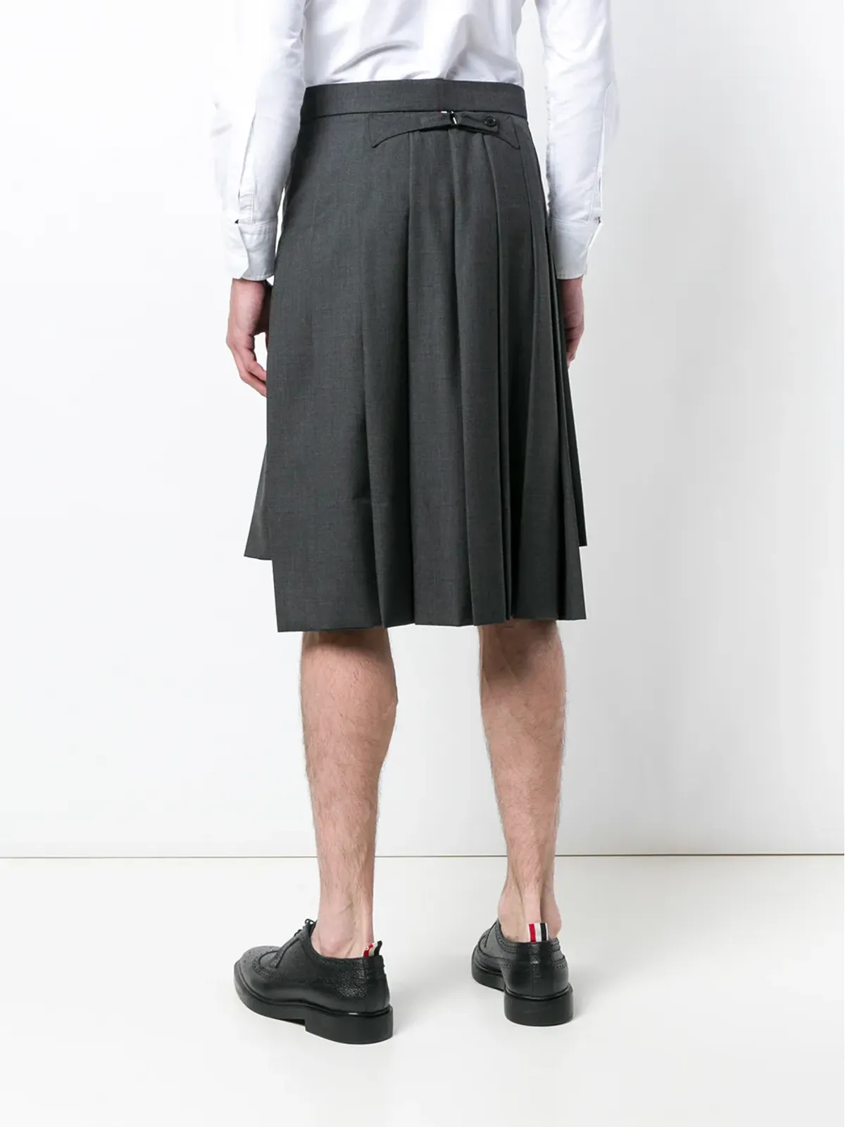 Thom Browne クラシックライスプリーツスカート グレー - 画像4