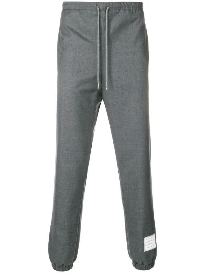 Thom Browne Thom Browne ドローコード付きウエストのグレー ウール トラックパンツの商品画像