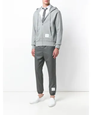 Thom Browne ドローコード付きウエストのグレー ウール トラックパンツ - サムネイル2