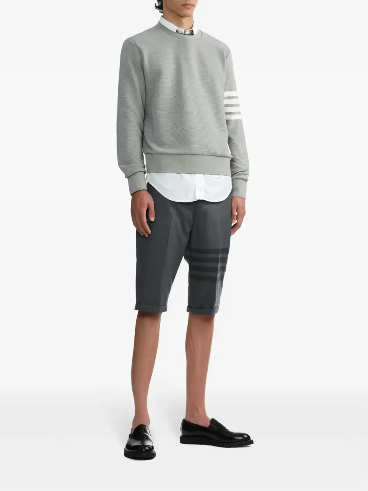 Thom Browne 4-Bar ウール混紡 ショートパンツ（グレー） - 画像2